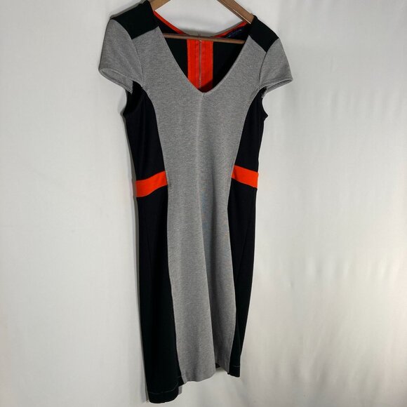 French Connection Manhattan Cap Sleeve Block Bodycon Knee Length Dress - Picture 5 of 9